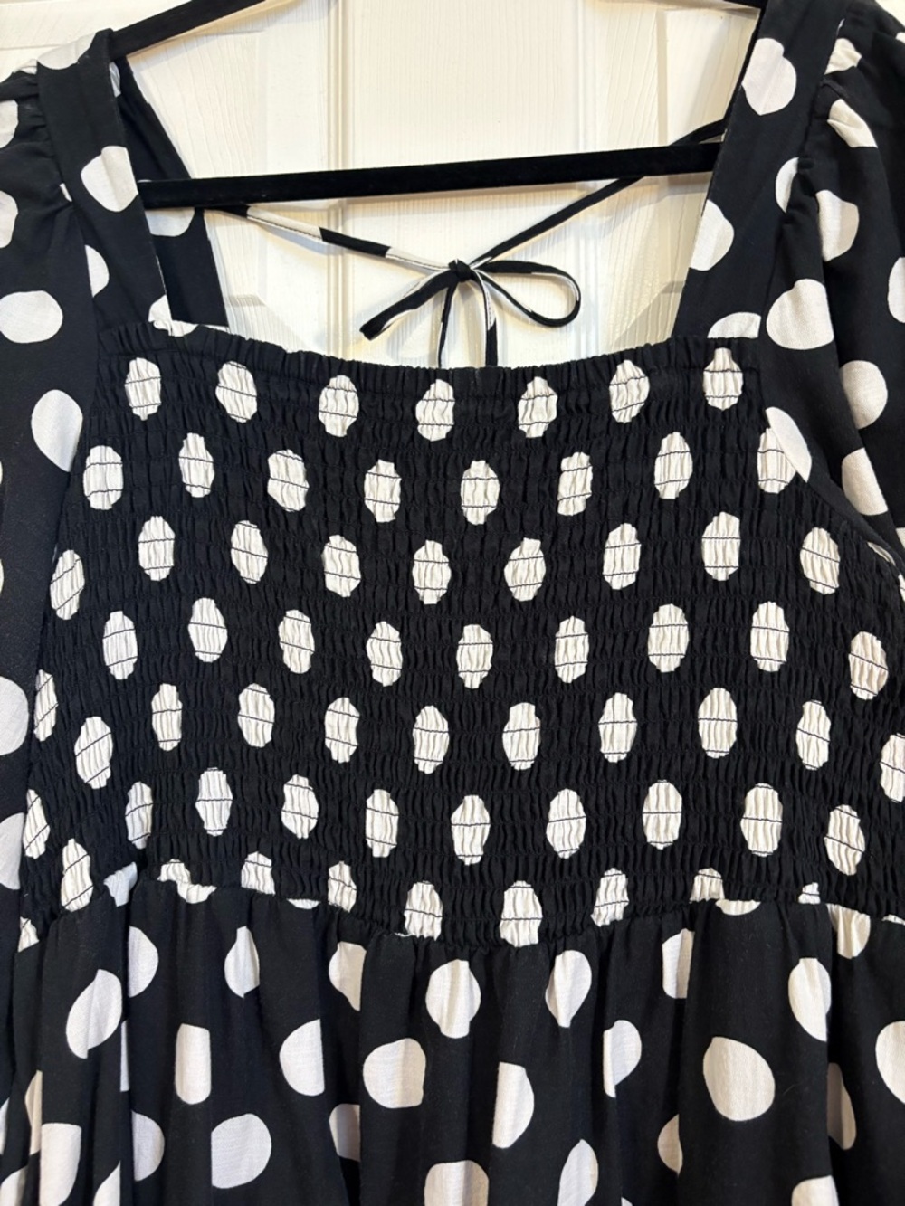 Ava & Viv Plus Size Black & White Polkadot Mini Dress - Picture 3 of 4